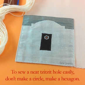 To Easily Sew a Neat Tzitzit Hole on Your Tallit, Don’t Make a Circle, Make a Hexagon [Free Printable Pattern]