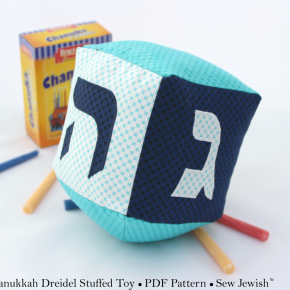 Hanukkah Sewing Pattern: Soft Toy Dreidel