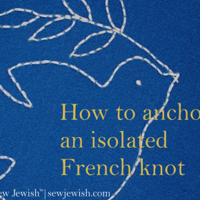 How to anchor an isolated French knot for embroidery