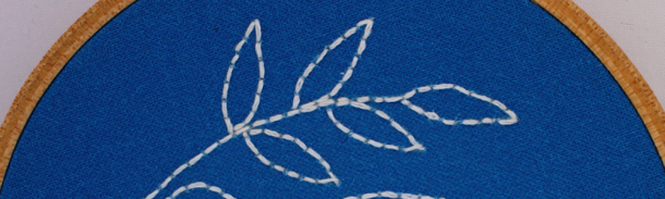 backstitch embroidery example olive branch